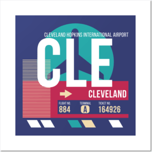 Cleveland, Ohio (CLE) Airport Code Baggage Tag Posters and Art